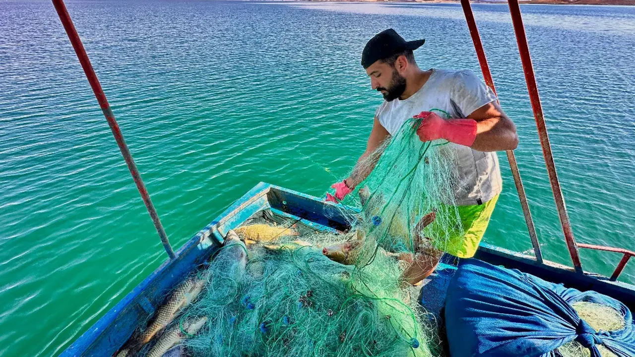 Gölden balık avlayarak ayda 200 bin TL kazanıyor