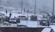 Van'da buz pistine dönen yolda peş peşe kaza