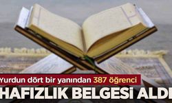 'Örgün Eğitimle Birlikte Hafızlık' projesi kapsamında, 387 öğrenci hafızlık belgesi aldı