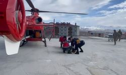 Helikopter ambulans böbrek hastası için havalandı