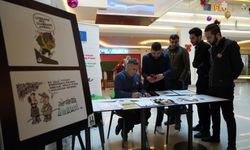 Erzincan’da kış temalı karikatür sergisi açıldı