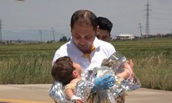 Süt kazanına düşen çocuk ambulans helikopterle sevk edildi