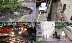 Ankara'da sağanak su baskınlarına neden oldu