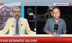 TV100 muhabiri Sertaç Murat Koç'a Beyrut'ta canlı yayında saldırıldı!