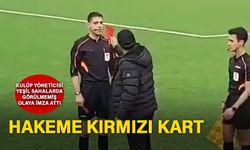 Yeşil sahada görülmemiş olay! Kulüp yöneticisi sahaya girdi hakeme kırmızı kart gösterdi