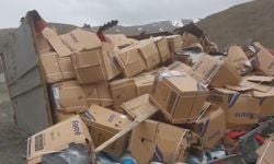 TIR devrildi: Beyaz eşyalar yola saçıldı