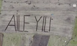 Ardahan'da tarlasına traktörüyle "Aile Yılı" yazdı