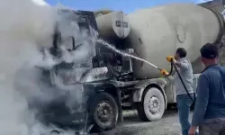 Erzurum'da beton mikseri alev topuna döndü