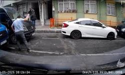 İstanbul'da hatalı parka kızan şahıs aracının aynasını kırdı