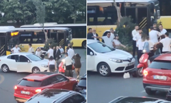 Kadınların trafikte park kavgası