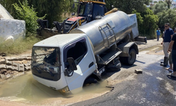 Bodrum'da su sorunu bitmiyor! Tanker çukura gömüldü
