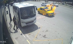 Elazığ'da taksi alev aldı! Zor kurtuldu...