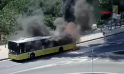 İETT otobüsü Sarıyer'de alev alev yandı