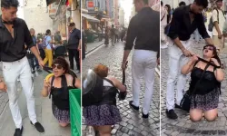 Beyoğlu'nda rezalet! Kadının boynuna tasma takıp gezdirdi