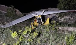 Nevşehir'de acil iniş yapan microlighttaki pilot ve yolcu yaralandı