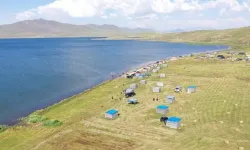 Ağrı'daki Balık Gölü serin havasıyla misafirlerini ağırlıyor