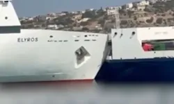 Girit Adası'nın Suda Limanı'nda yolcu gemisi ile yük gemisi çarpıştı