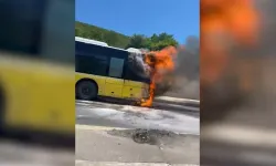 Ataşehir'de seyir halindeki İETT otobüsünde çıkan yangın söndürüldü