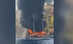 Fethiye'de tur teknesinde yangın çıktı