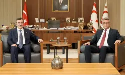 KKTC Cumhurbaşkanı Erhürman, Cumhurbaşkanı Yardımcısı Yılmaz'ı kabul etti