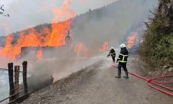 Köy yangını: Ekipler seferber oldu!