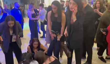 Düğün salonunda depreme yakalanan kadın bayıldı
