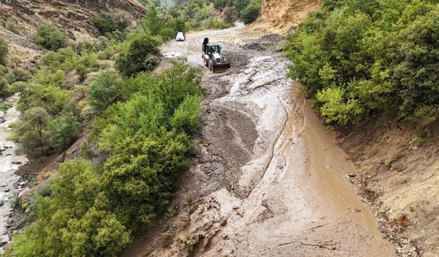 Tunceli’de sağanak yağış heyelana neden oldu