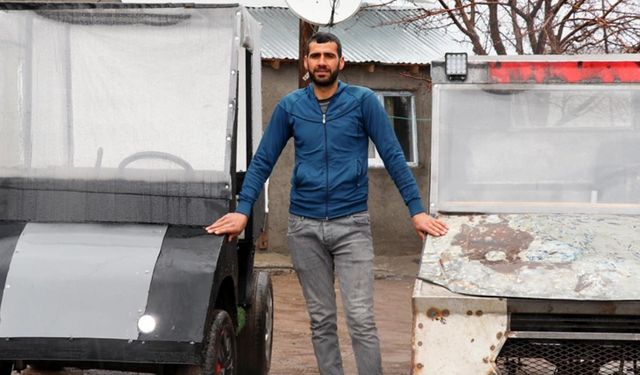 İlkokul mezunu genç hayalindeki araçları atık malzemelerle üretti