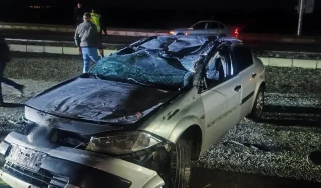 Sivas'ta kontrolden çıkan otomobil takla attı: 2 yaralı