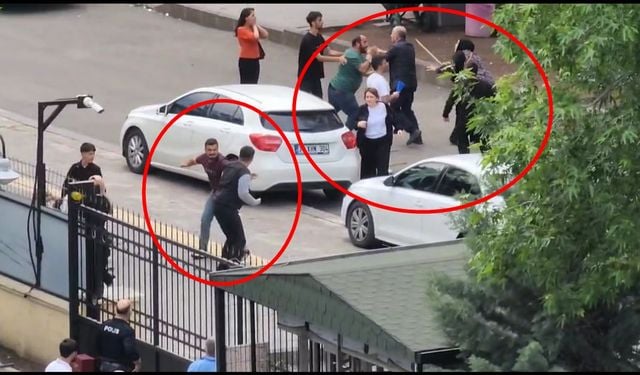 Adliye önünde sopalı, tekmeli ve yumruklu kavga