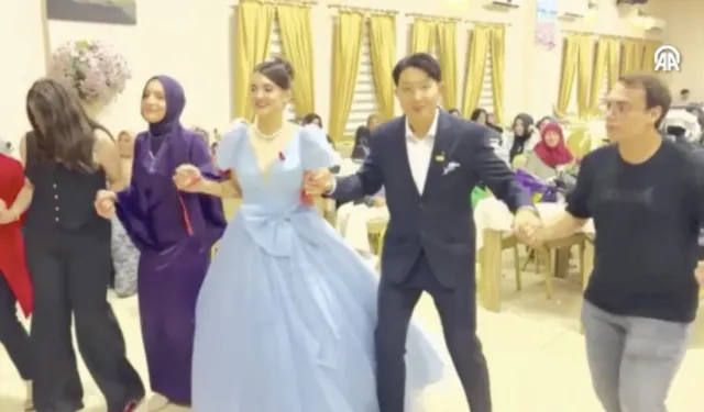 Rize'ye Güney Koreli damat: Nişanda horon oynattılar