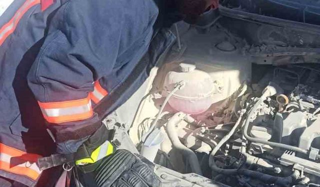 Van'da seyir halindeki otomobil yandı