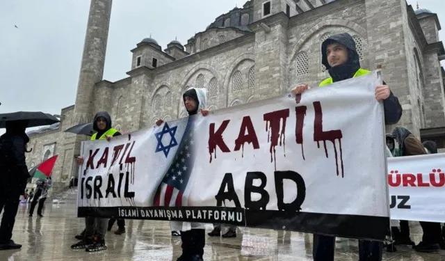 İsrail ve ABD'ye yönelik protesto yürüyüşü yapıldı!