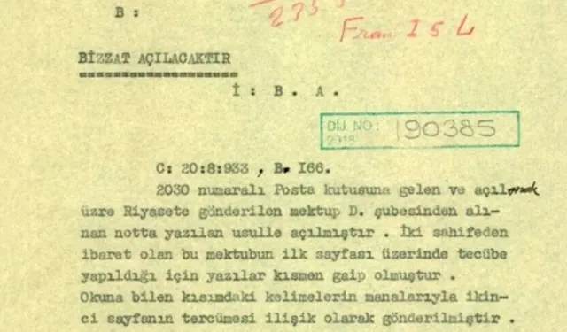 MİT gizli yazışmaların deşifre edilmesine ilişkin tarihi belgeyi paylaştı