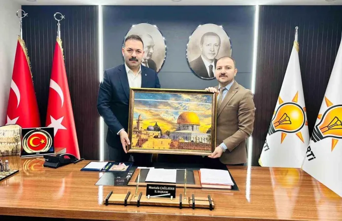 Başkan Çağlayan'a 'Mescid-i Aksa' tablolu ziyaret