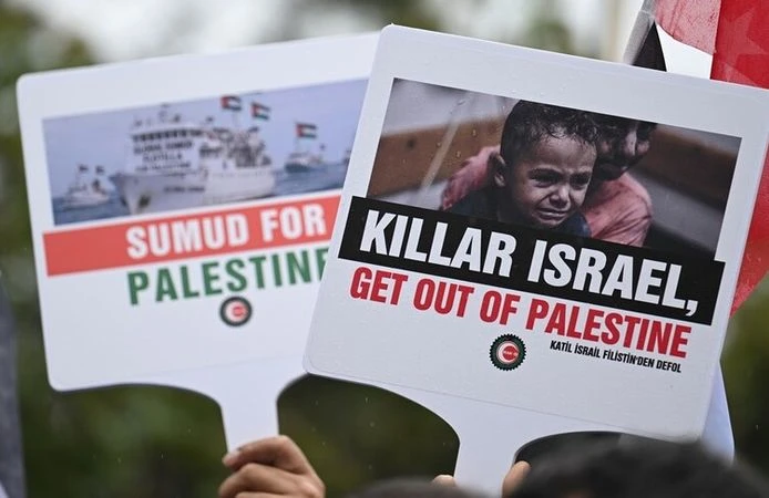 İsrail'in Sumud Filosu'na saldırısı başkentte protesto edildi