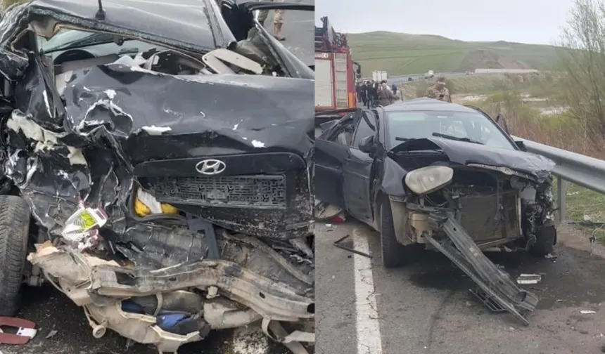 Ağrı'da otomobil minibüse çarptı: 2 ölü, 8 yaralı
