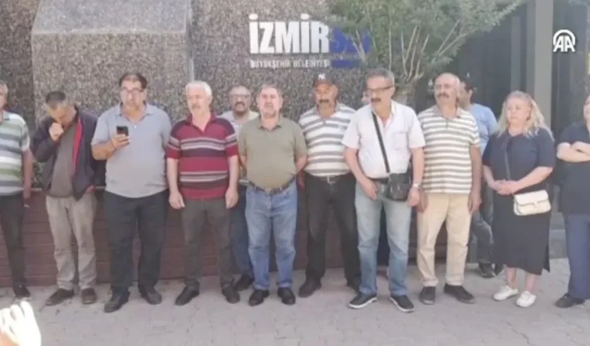İzmir'de belediye işçileri tazminatlarını almak için eylemde