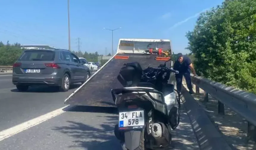 Ümraniye'de motosikletinin çarptığı belediye işçisi ağır yaralı