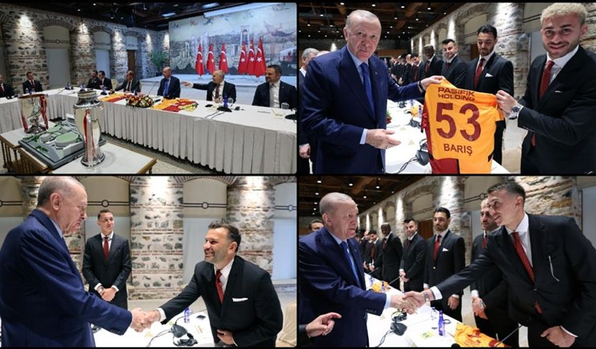 Cumhurbaşkanı Erdoğan, Galatasaray futbol takımını kabul etti