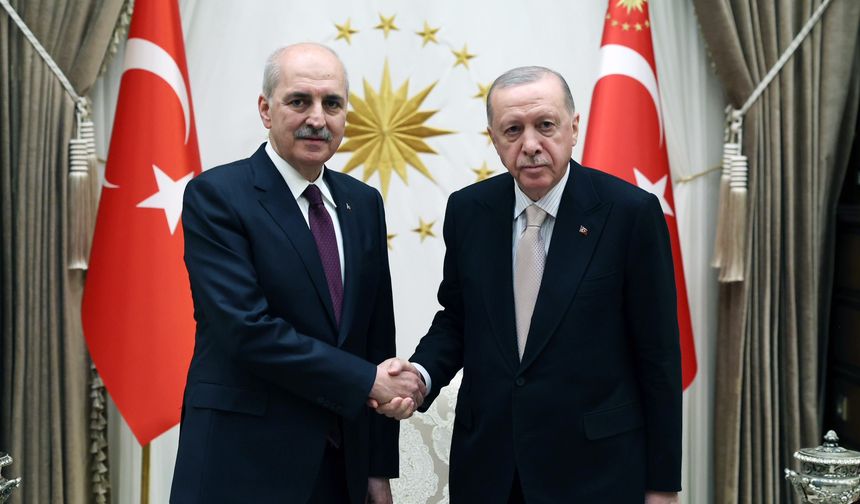 Cumhurbaşkanı Erdoğan, TBMM Başkanı Kurtulmuş'u kabul etti