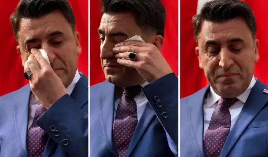 Atanan vali vedasında hem ağladı, hem de ağlattı