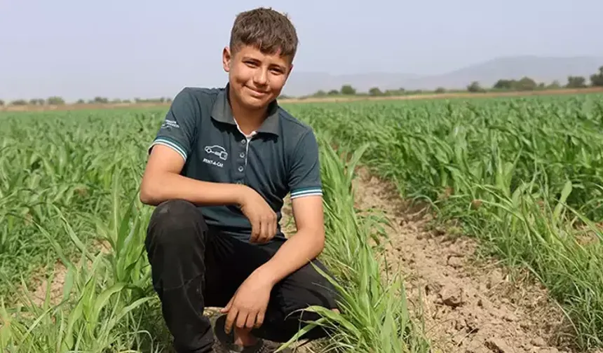14 yaşında 300 dönümlük arazinin patronu