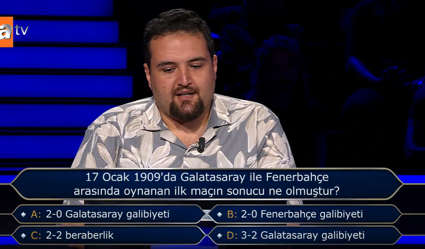 Kim Milyoner Olmak İster'de Galatasaray-Fenerbahçe sorusu
