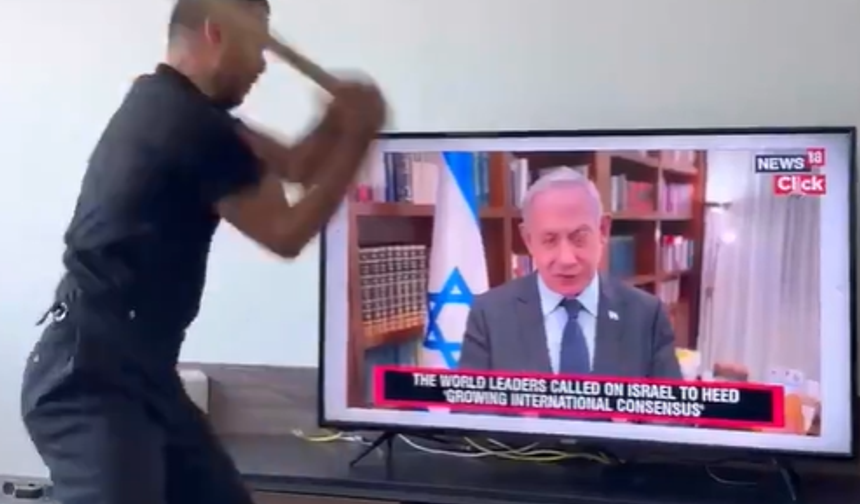 Netanyahu çıldırttı! Televizyonu paramparça etti