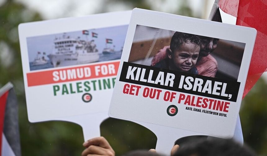 İsrail'in Sumud Filosu'na saldırısı başkentte protesto edildi