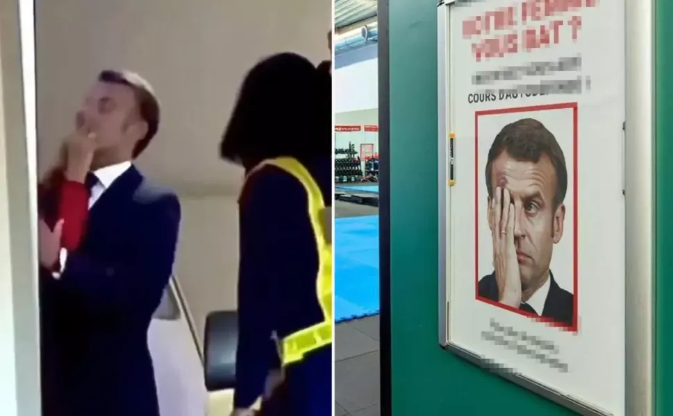 Eşinden Tokat yiyen Macron rezil oldu