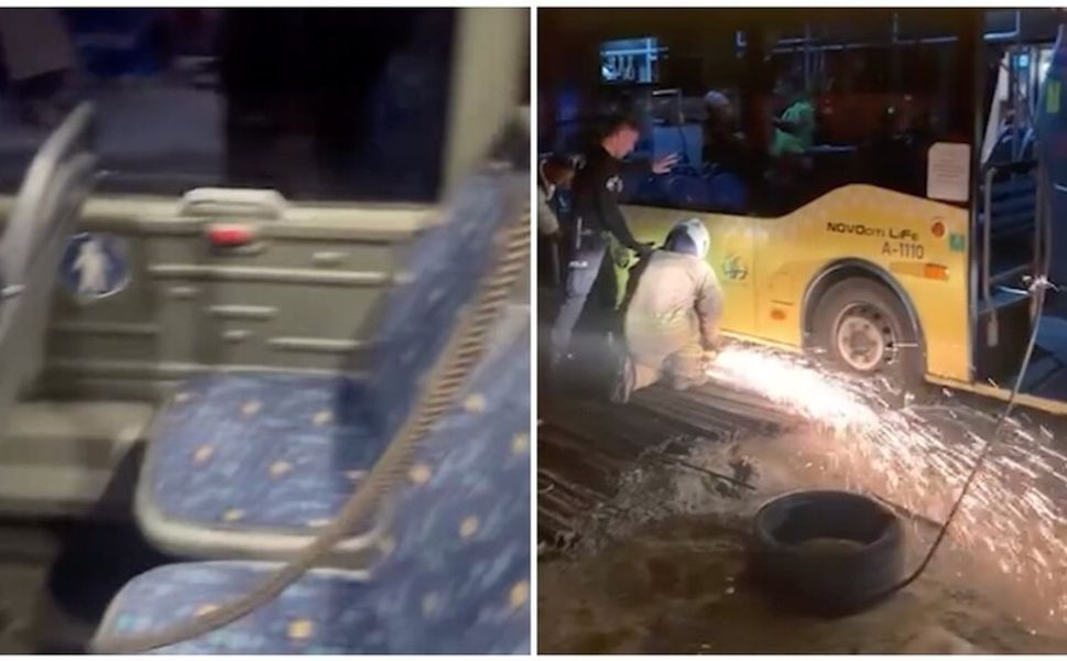 Yol kenarındaki demir İETT otobüsüne saplandı: 1 kadın yolcu yaralandı