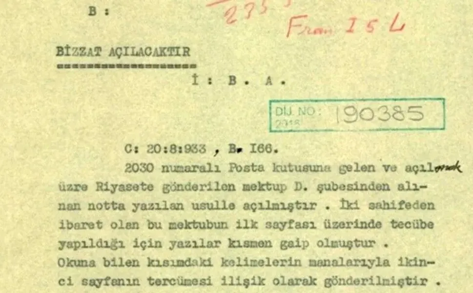 MİT gizli yazışmaların deşifre edilmesine ilişkin tarihi belgeyi paylaştı