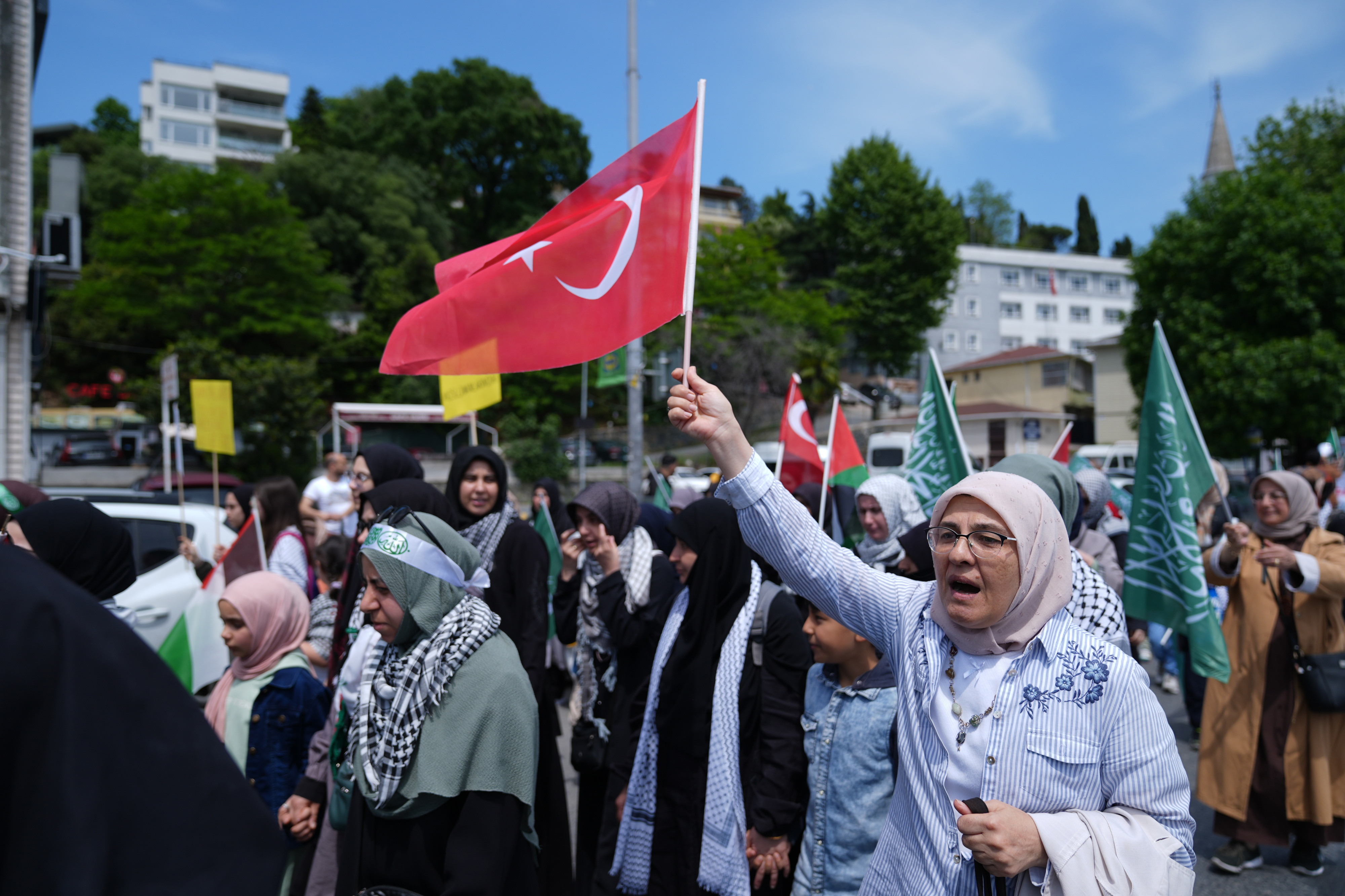 Aa 20240512 34541980 34541974 Israilin Gazzeye Yonelik Saldirilari Abdnin Istanbul Baskonsoloslugu Onunde Protesto Edildi (1)